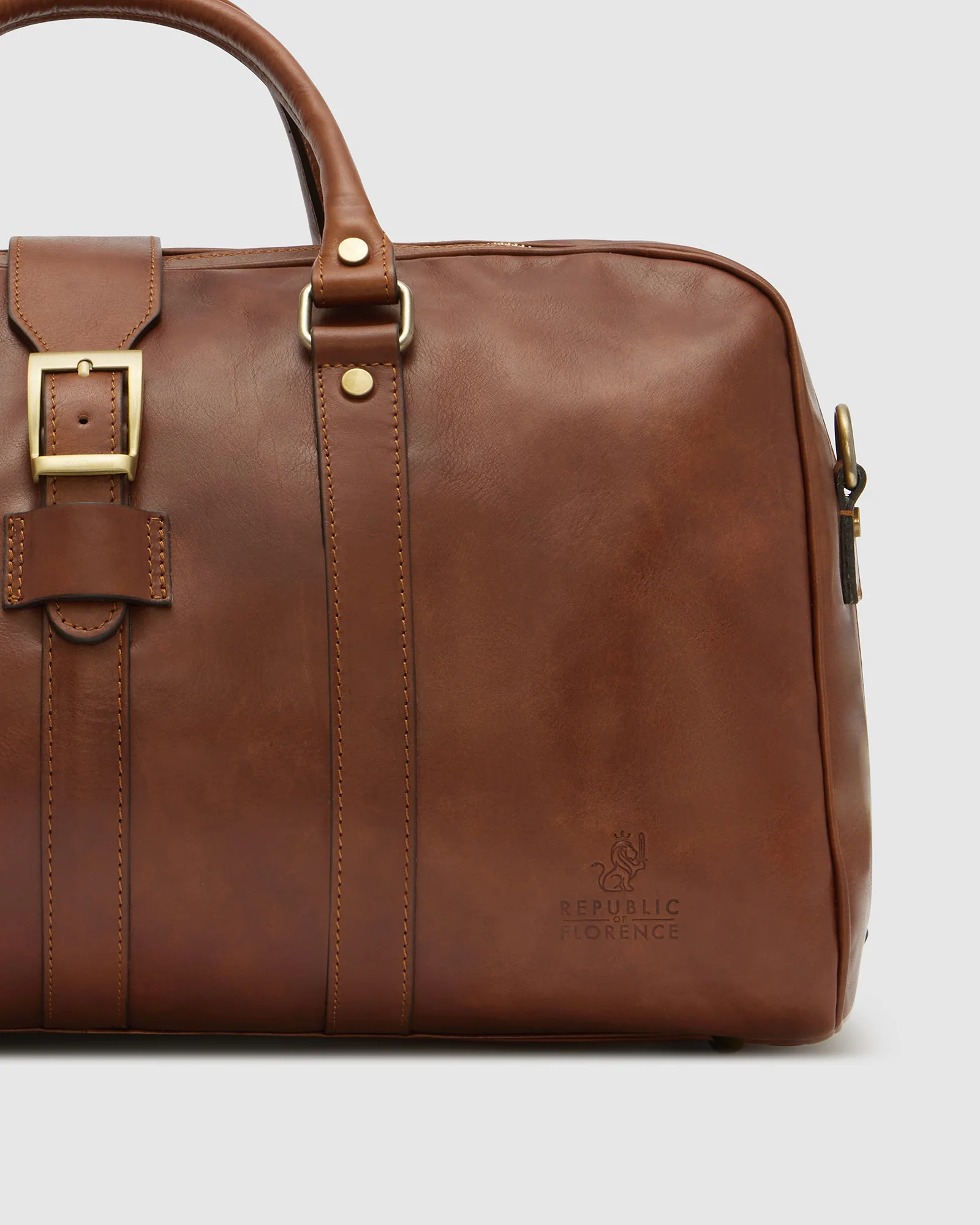 Amerigo Earth - Leather Weekender Bag - Image 3