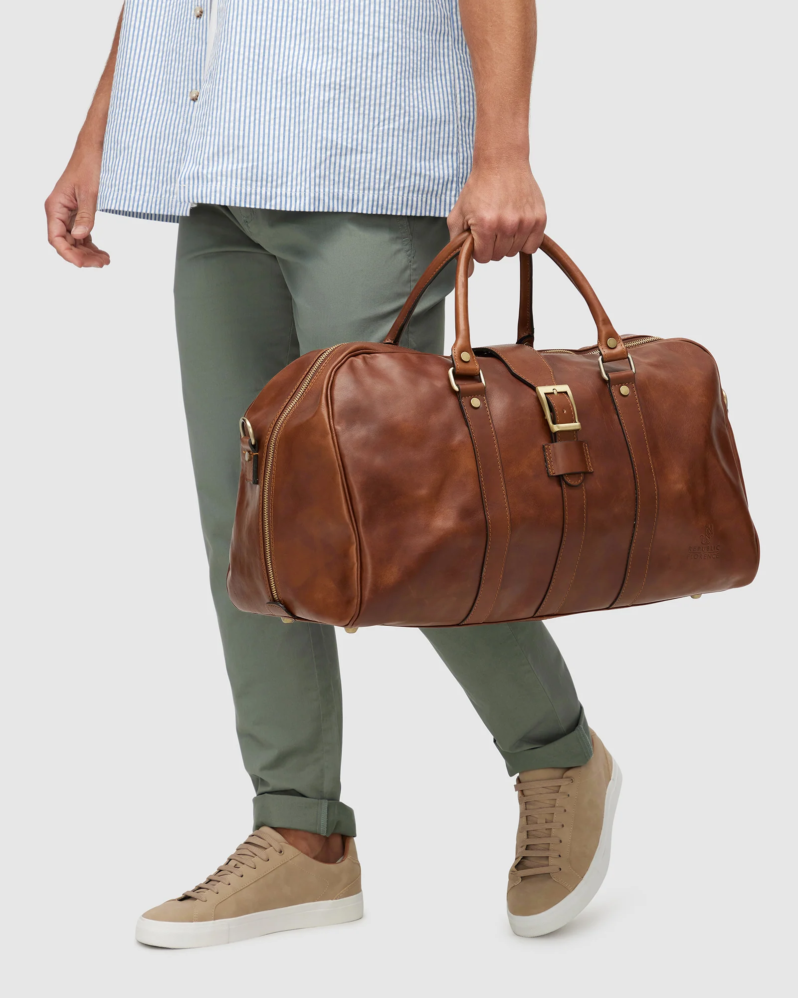 Amerigo Earth - Leather Weekender Bag - Image 4