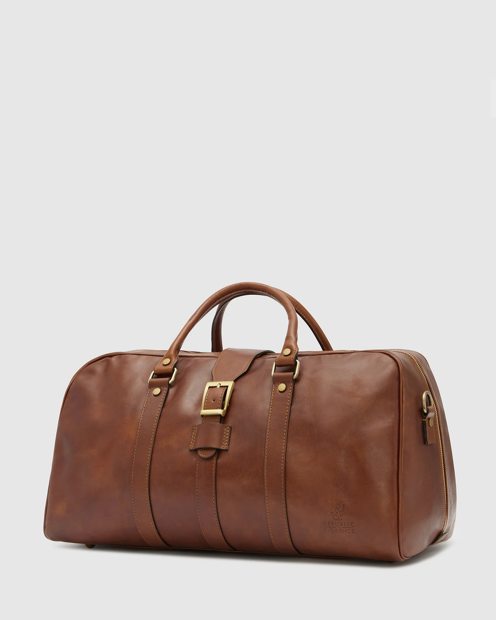 Amerigo Earth - Leather Weekender Bag - Image 5