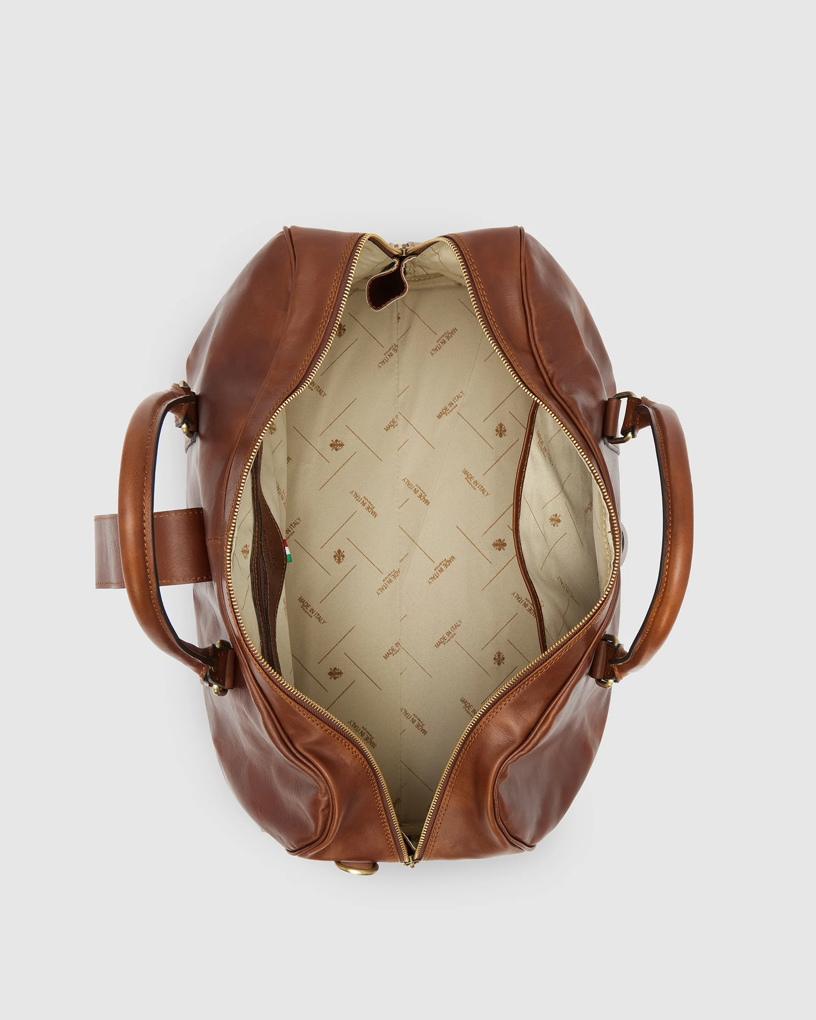 Amerigo Earth - Leather Weekender Bag - Image 8