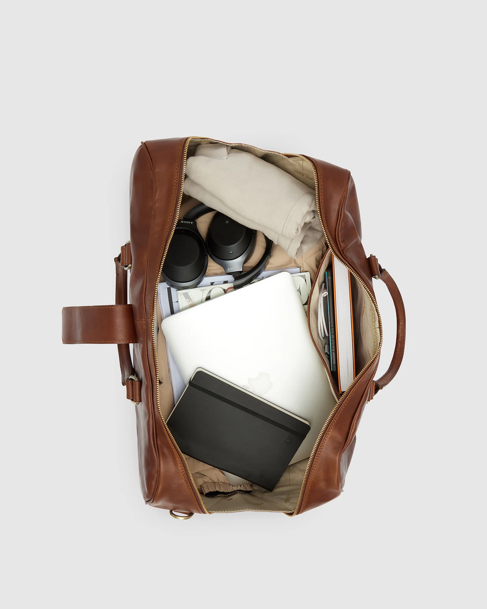 Amerigo Earth - Leather Weekender Bag - Image 9