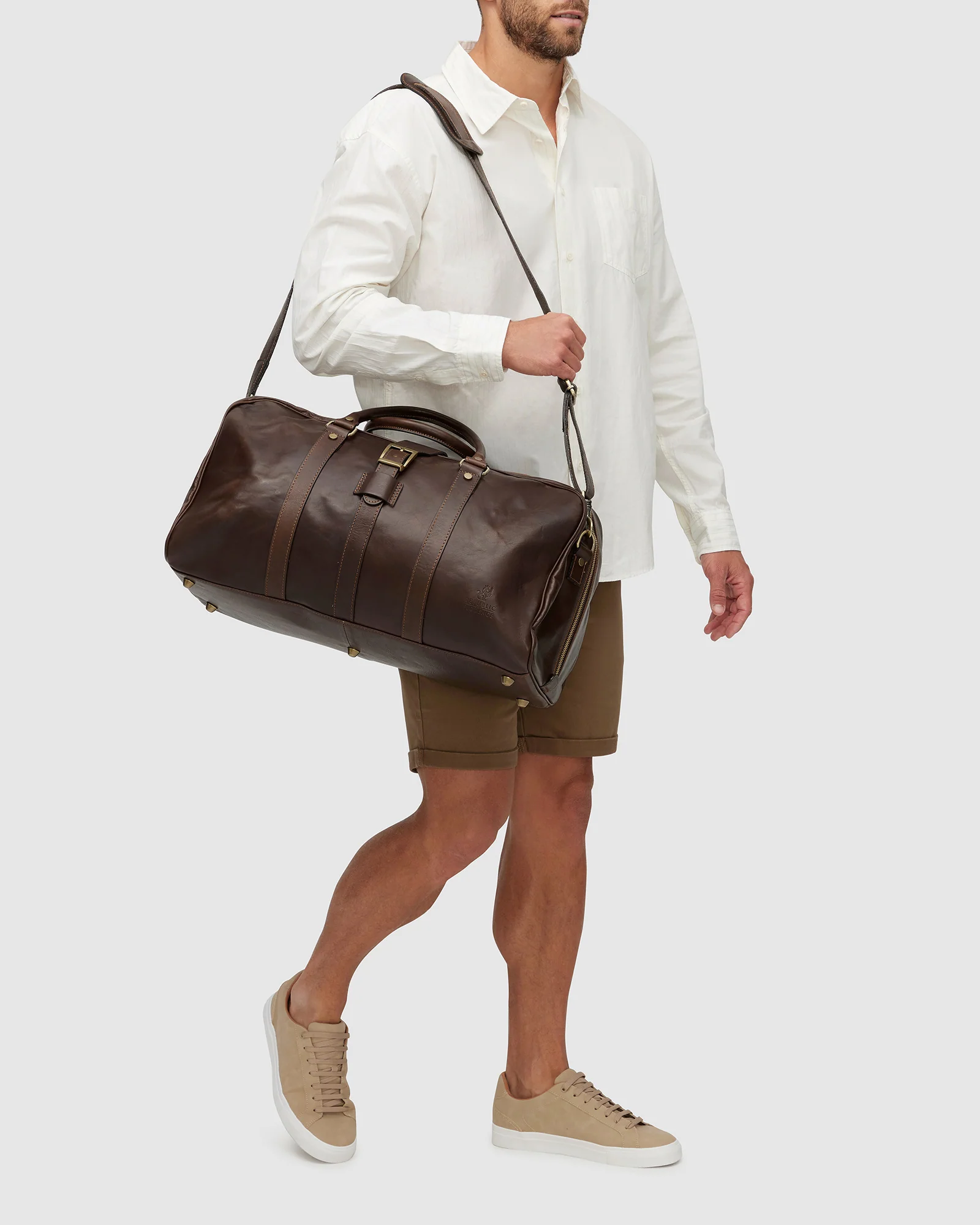 Amerigo Espresso - Leather Weekender Bag - Image 3