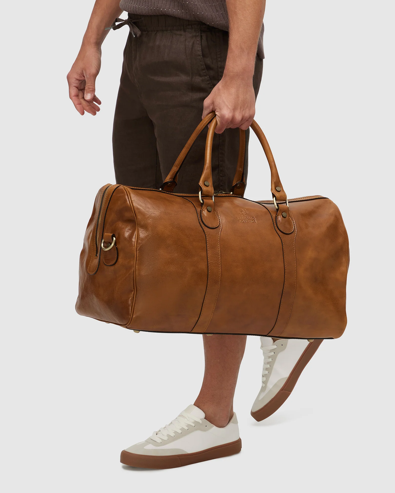 Beltrami Honey - Leather Weekender Bag - Image 3