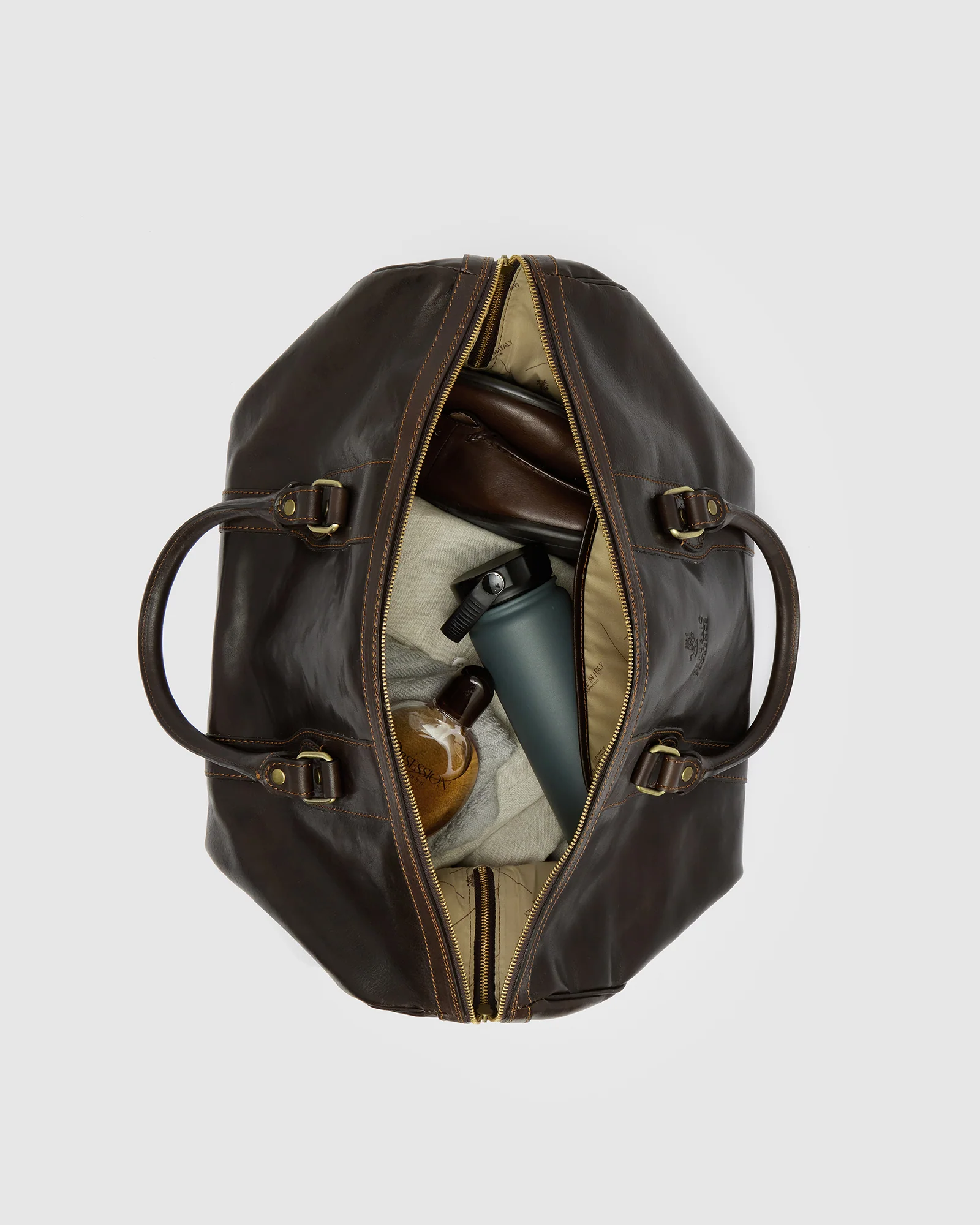 Beltrami Moro - Leather Weekender Bag - Image 9