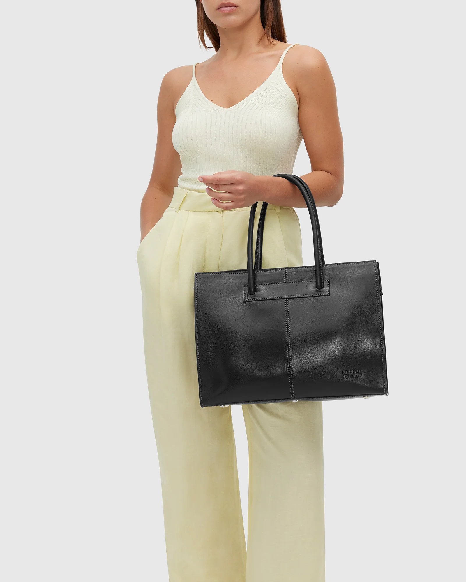 Florence Jet – Leather Work Tote - Image 3