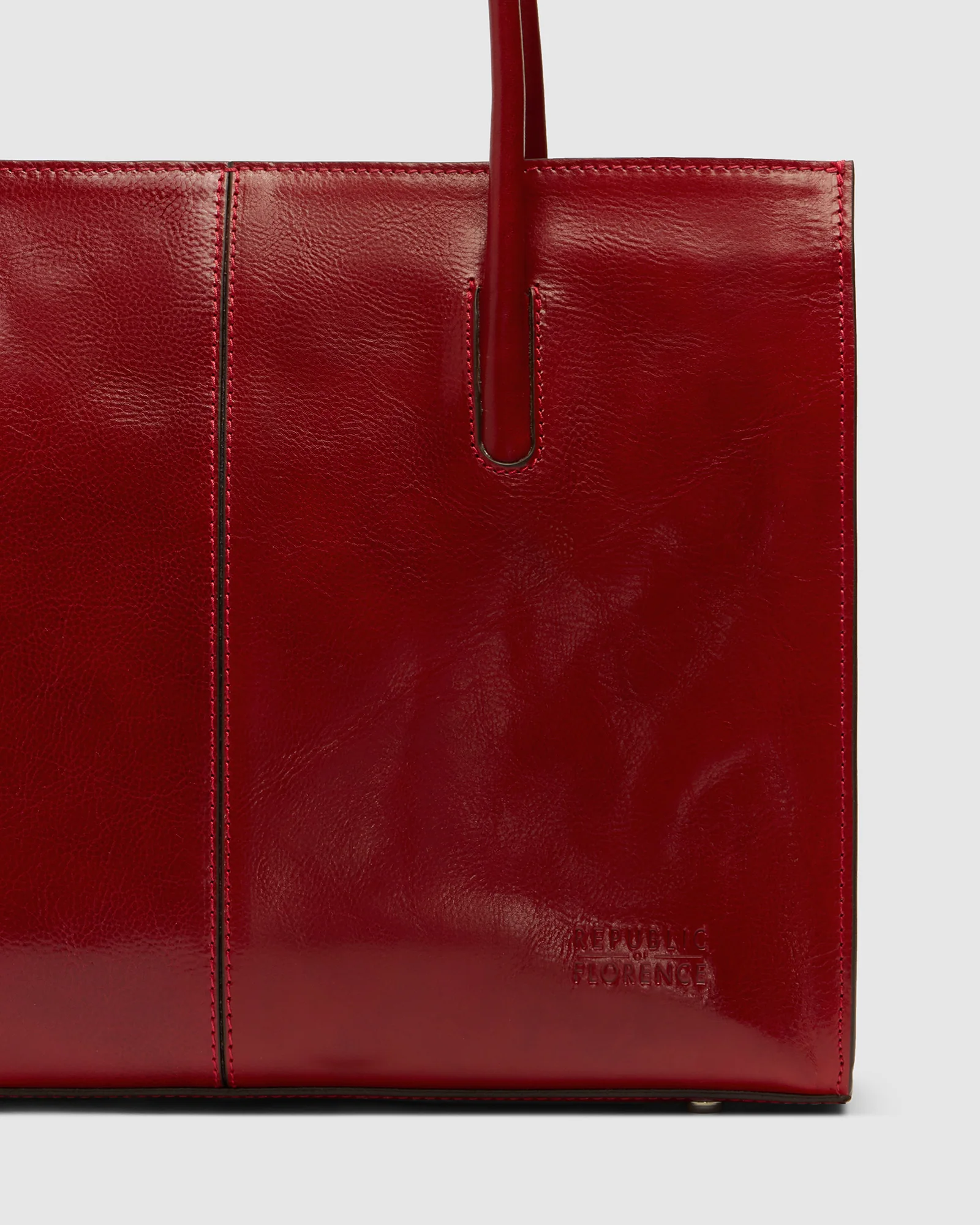 Florence Rosso - Leather Work Tote - Image 3