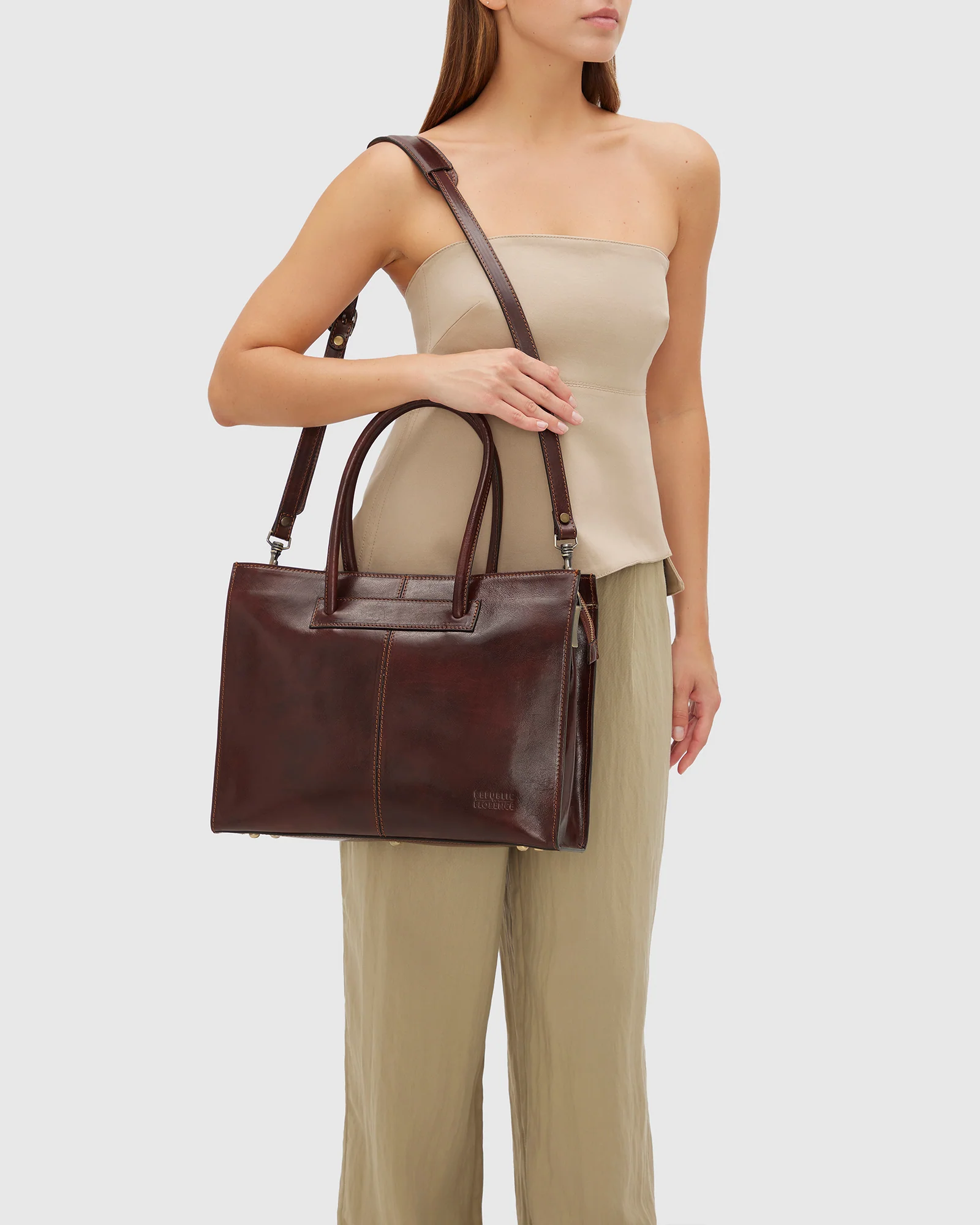 Florence Terra - Leather Work Tote - Image 5
