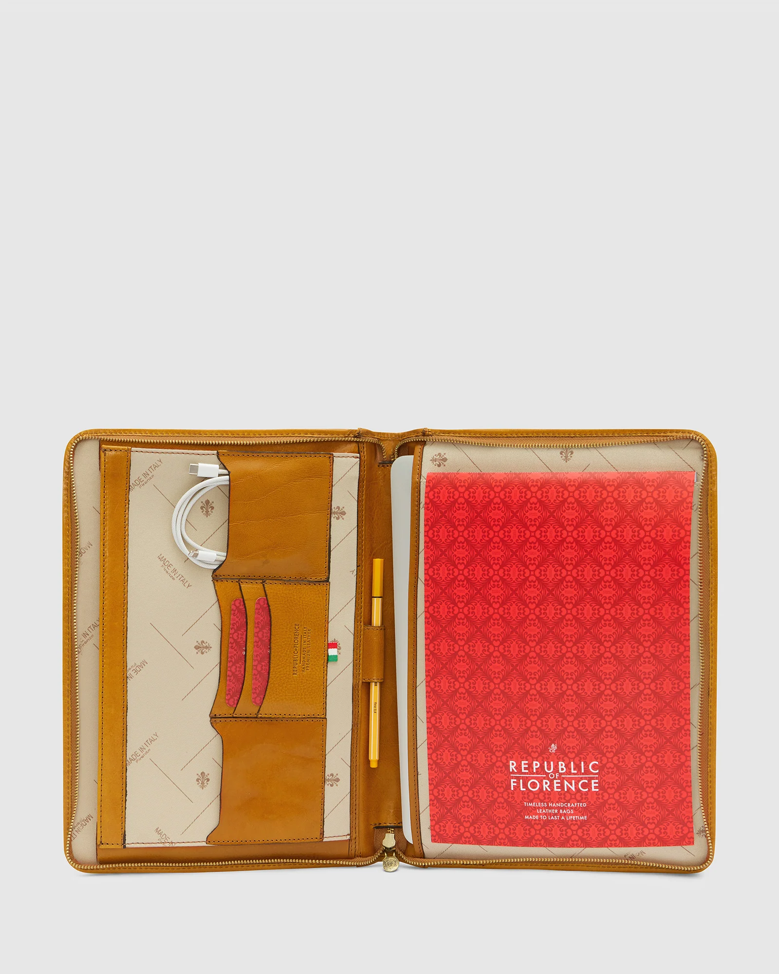 Folio Saffron - Slim Zip Leather Compendium - Image 8
