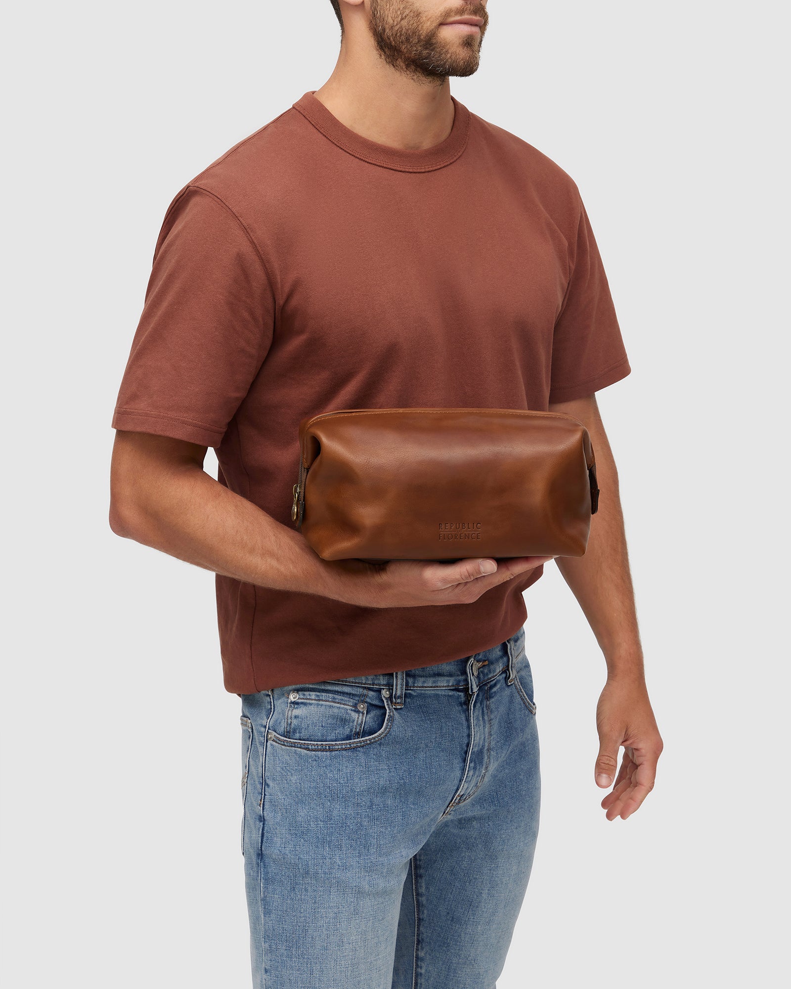 Grand Dopp Kit Earth - Leather Toiletry Bag - Image 3