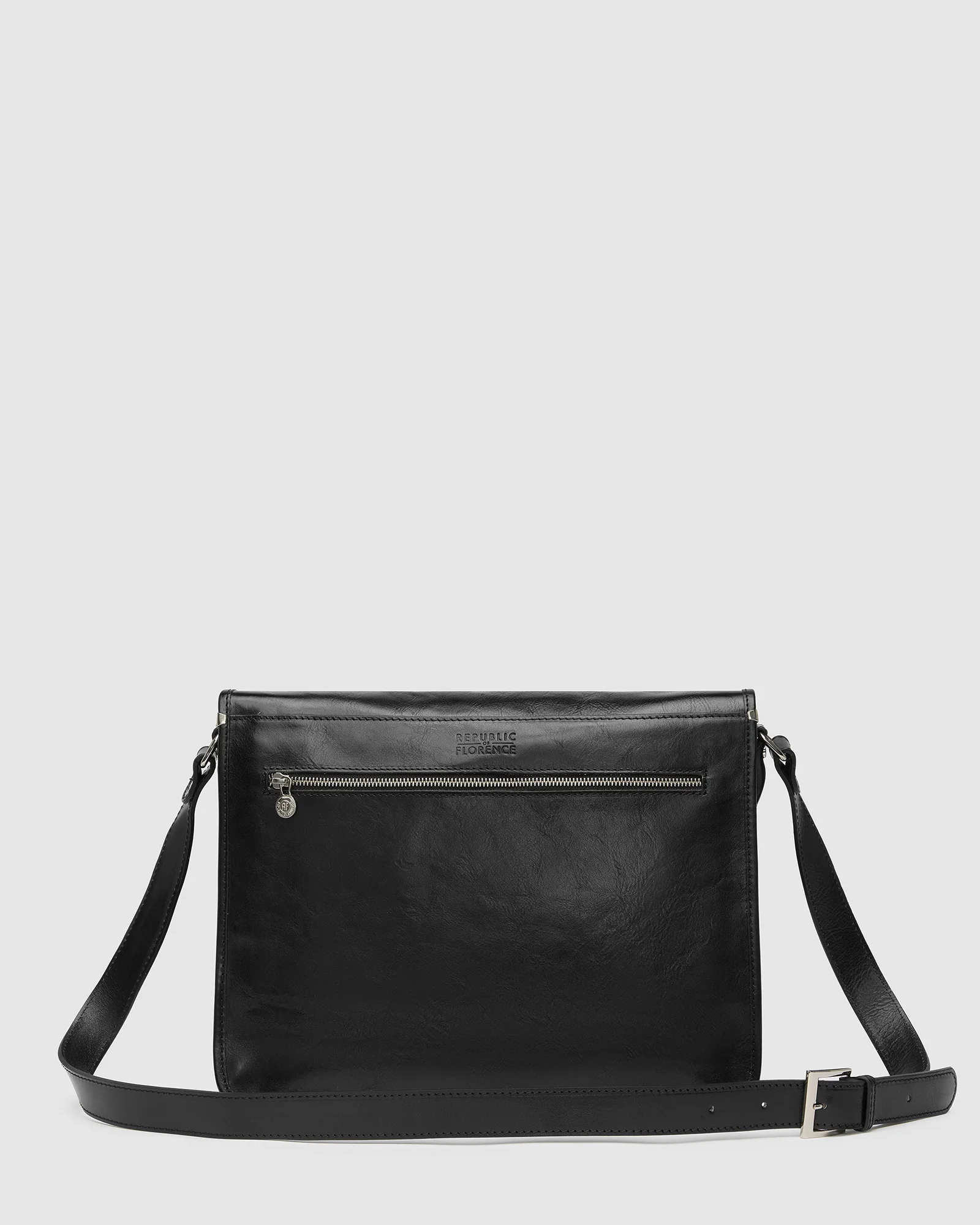 Nero Jet - 15" Leather Messenger Bag - Image 5