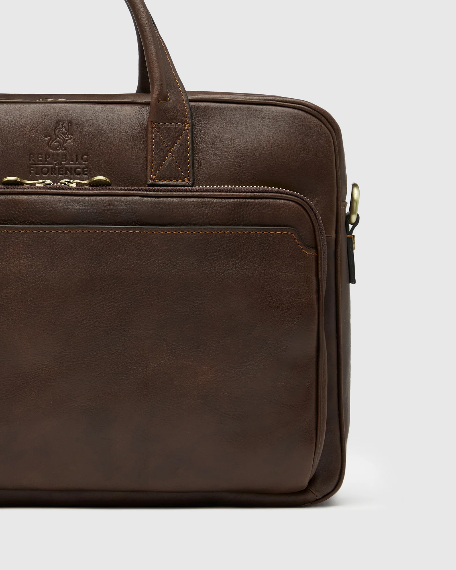 Pretoria Espresso - 15" Leather Laptop Briefcase - Image 3